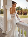 Moonlight Collection J6839 Illusion Open Back Crepe and Net Mermaid Wedding Dress