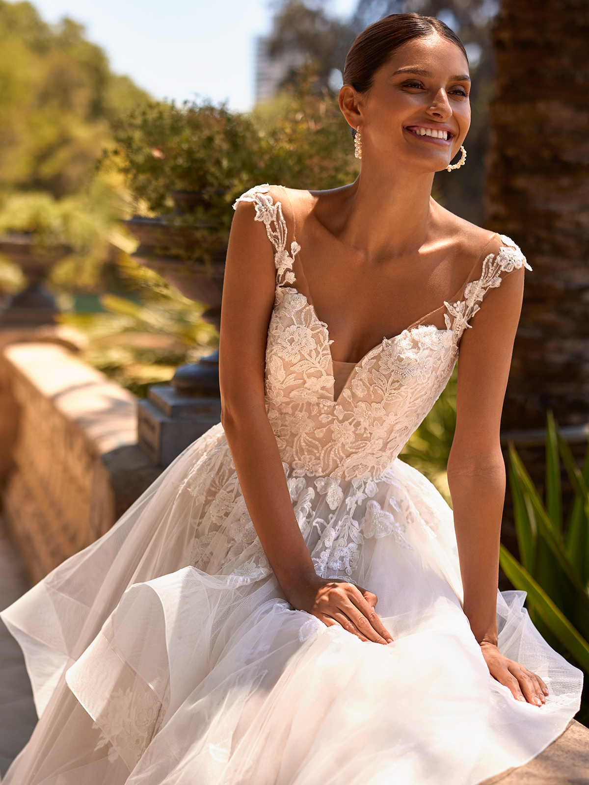 Organza Wedding Dress with Crystal Beaded Straps