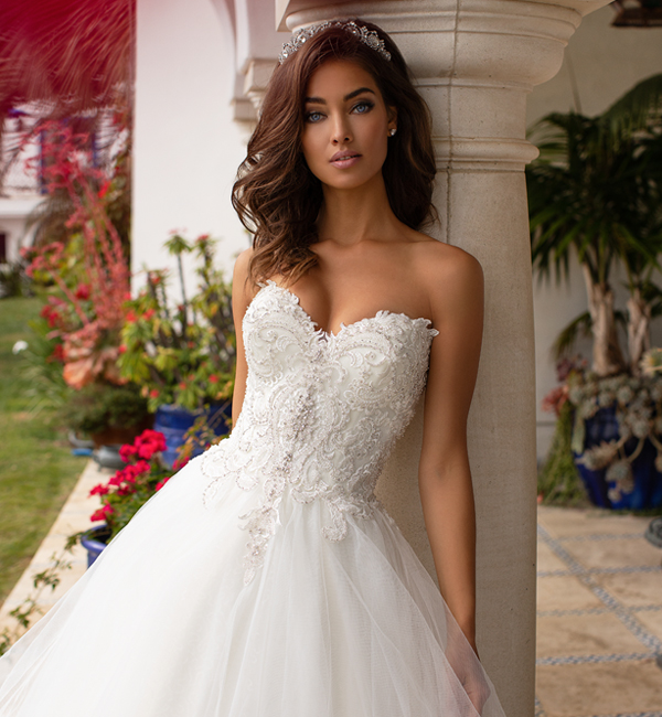 Fiora Square Neck Soft Tulle A-Line Wedding Gown J6875 by Moonlight Bridal  l  Buy Online A-line Gown Wedding Dresses Australia - Fashionably Yours  Bridal Shops Sydney