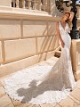 Moonlight Couture H1378 sexy mermaid lace wedding dress with v-neckline