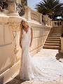 Moonlight Couture H1378 vintage lace sleeveless lace wedding dress
