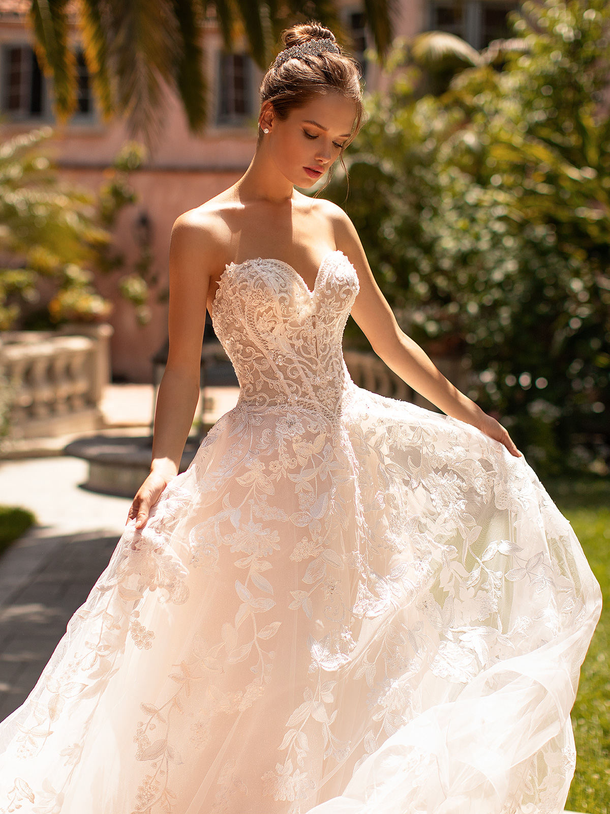 Glitter Wedding Gown with Delicate Beaded Straps – HAREM's Brides