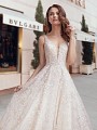 Beaded Sweetheart Wedding Dress with Straps and 3D Florals Moonlight Couture H1445
