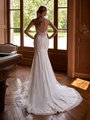 Embroidered Lace Appliques and Net Illusion Deep V-Back Mermaid with Sweep Train Moonlight Couture H1609