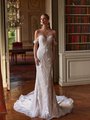 Moonlight Couture Strapless Sweetheart with Rose Net Illusion Inset Detachable Swag Sleeves Mermaid Wedding Dress