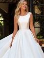 Moonlight Collection J6701 elegant mikado ball gown bridal gown with pockets