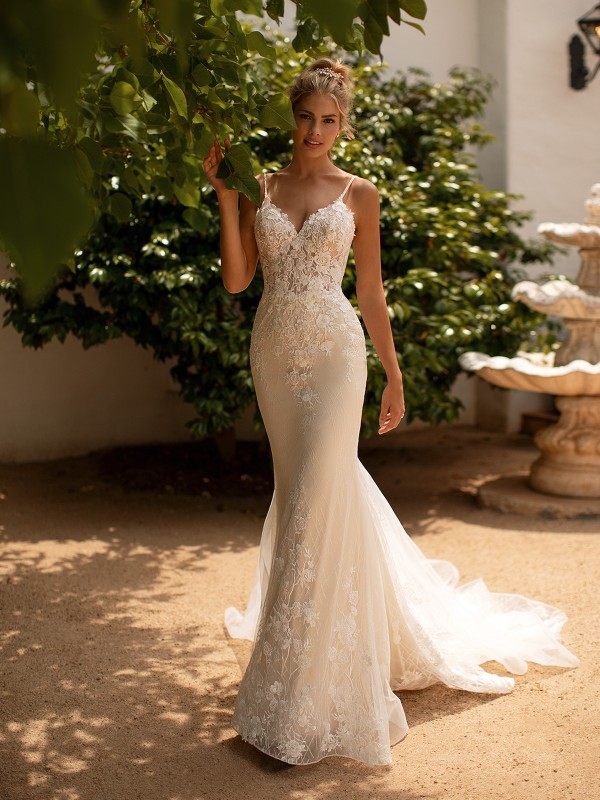 Checkered Sparkle Mermaid Wedding Dress Moonlight Collection J6780