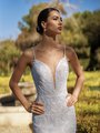 Pointed Sweetheart with Illusion Inset and Beaded Straps Mermaid in Ivory Lace and Latte Lining Moonlight Collection J6937