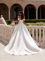 Moonlight Collection J6956 Open Back Sweep Train Satin Ball Gown with Horsehair Trim Hem