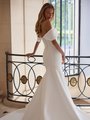 Pleated Detachable Swag Sleeves Open Back Stretch Mikado Mermaid Gown Style J6957