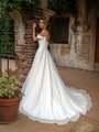 Moonlight Tango T174 Scoop Back Detachable Swag Sleeves Full A-Line with Organza Skirt and Crepe Bodice