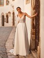 Crepe Full A-Line with Lace Bodice, Deep Sweetheart, and Illusion Inset Front Neckline Wedding Dress